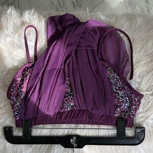 Balera Deep Purple Sequin Crop Top